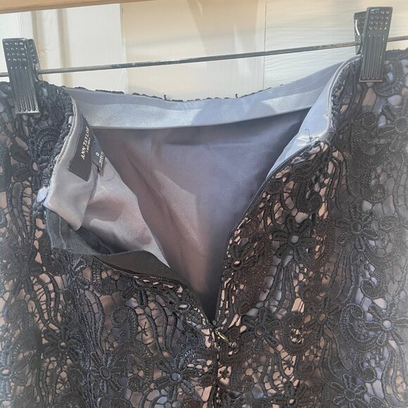 Ann Taylor Skirt Size 0, Lace Over Silver Lining - Picture 5 of 7